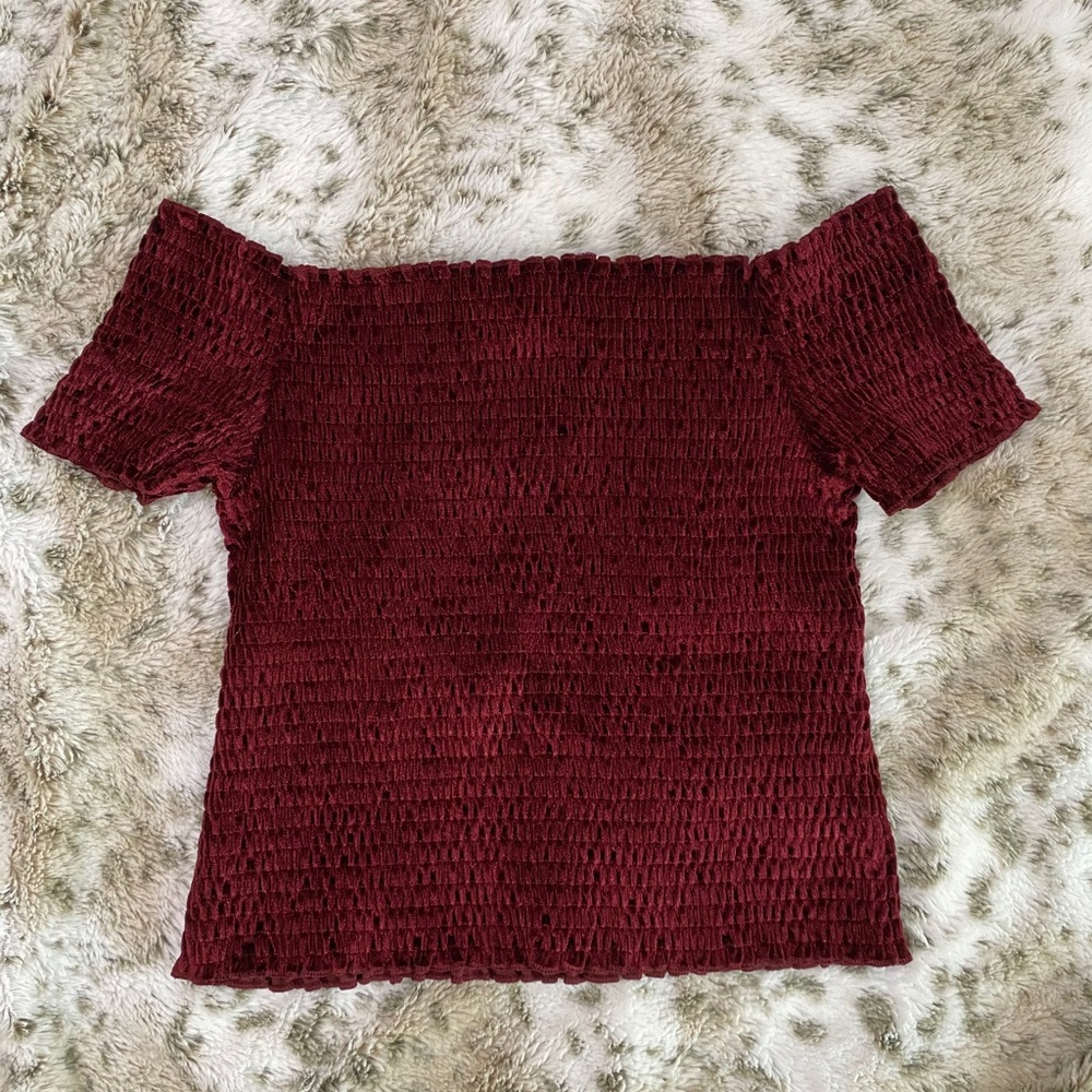 Urban Outfitters Off the Shoulder Velvet Top